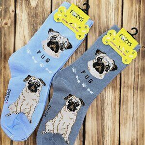 Unisex Canine Foozys Socks - Tan Pug